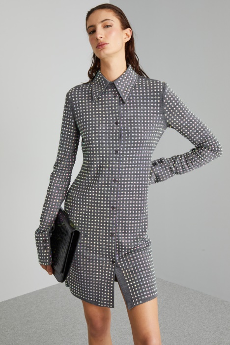 Abito in jersey con strass