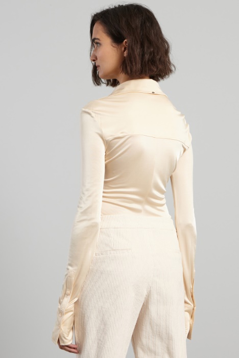 Body a camicia in jersey