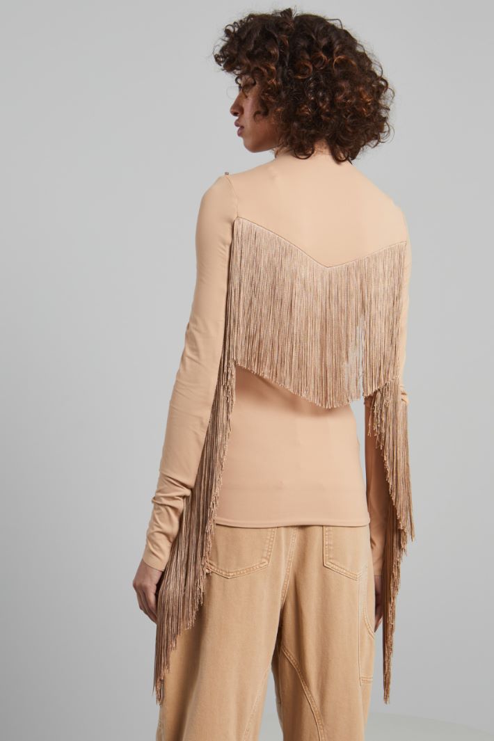 Long fringe-adorned sweater Intrend - 2