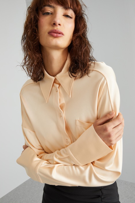 Polo in jersey lucido