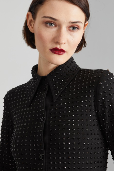 Camicia in jersey con strass