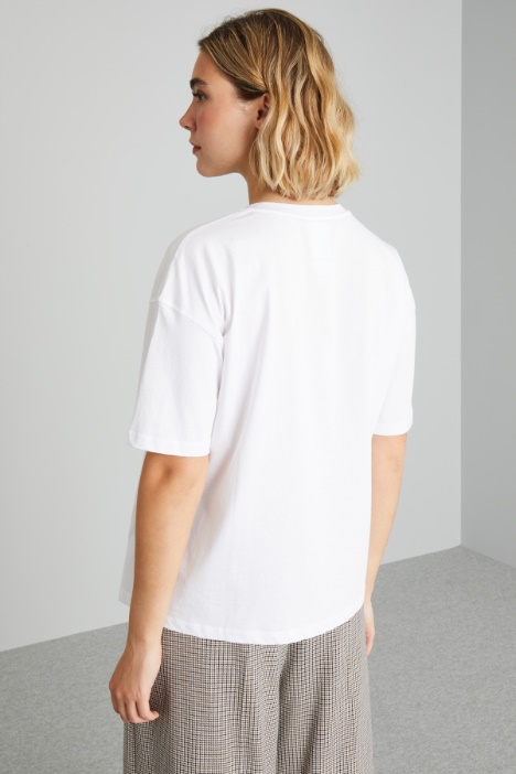 T-shirt in jersey con stampa