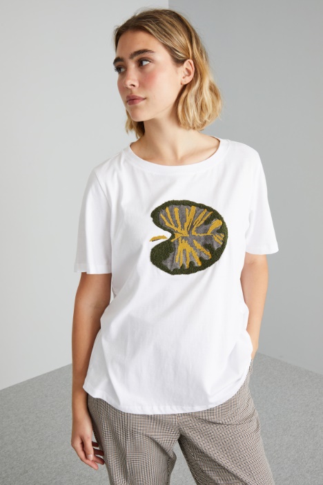 Embroidered jersey T-shirt Intrend