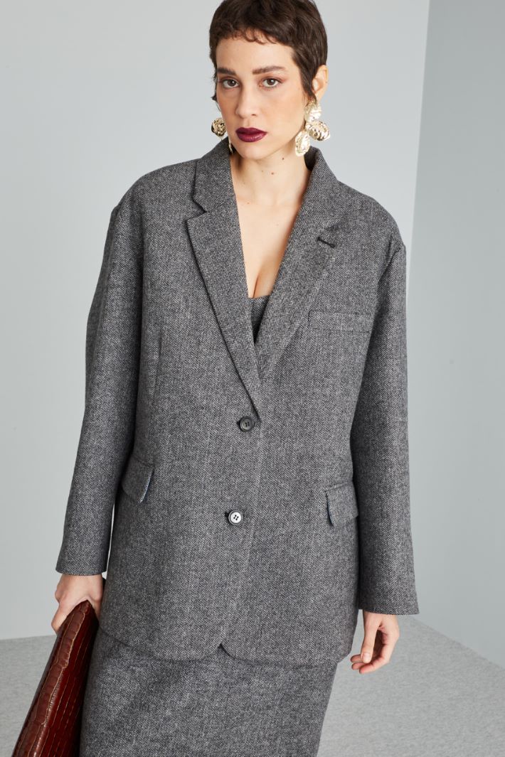 Blazer oversize de franela Intrend - 3