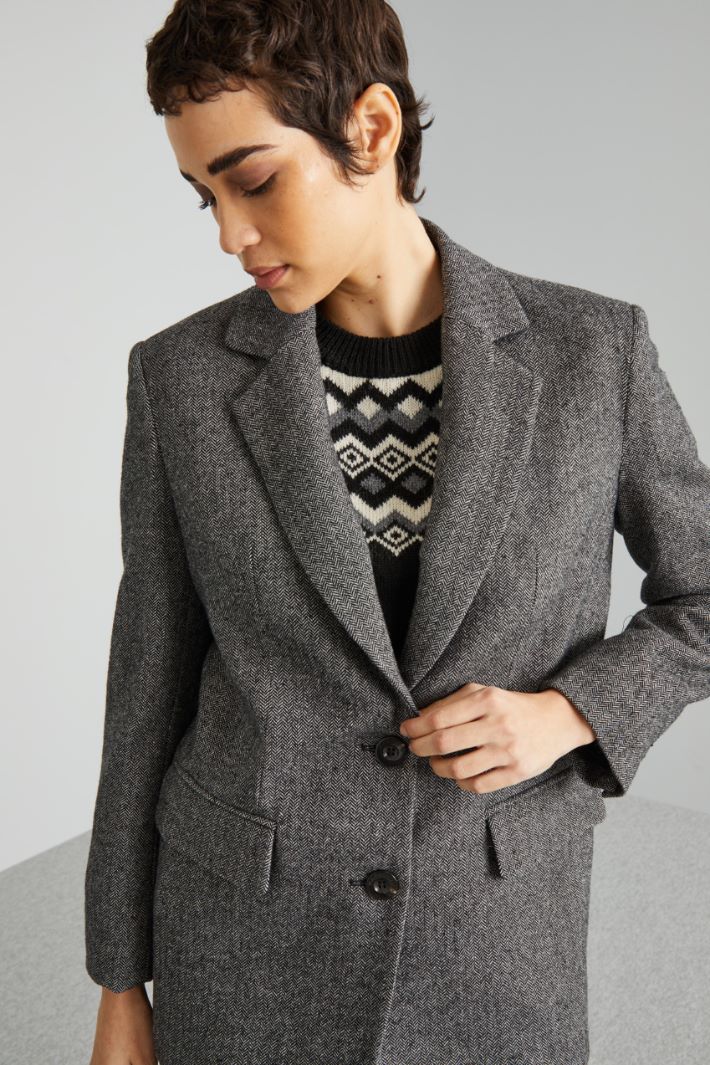 Blazer in herringbone fabric Intrend - 4