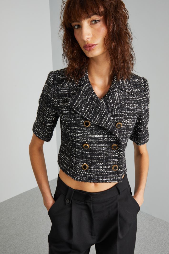 Short basketweave blazer Intrend - 4