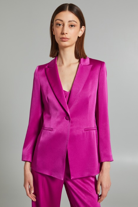 Single-breasted satin blazer Intrend