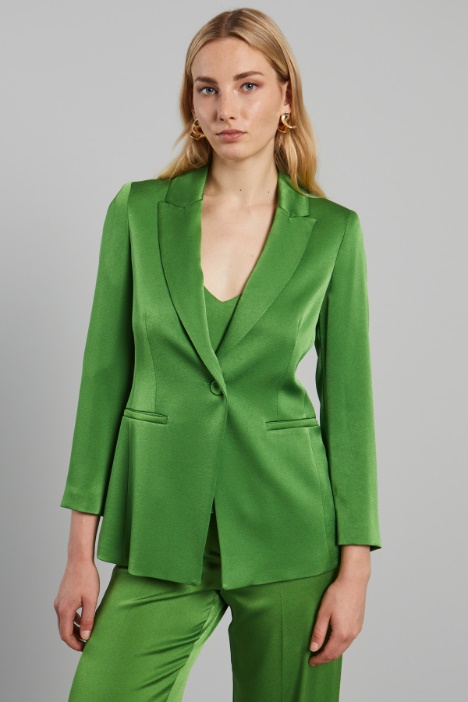 Single-breasted satin blazer Intrend