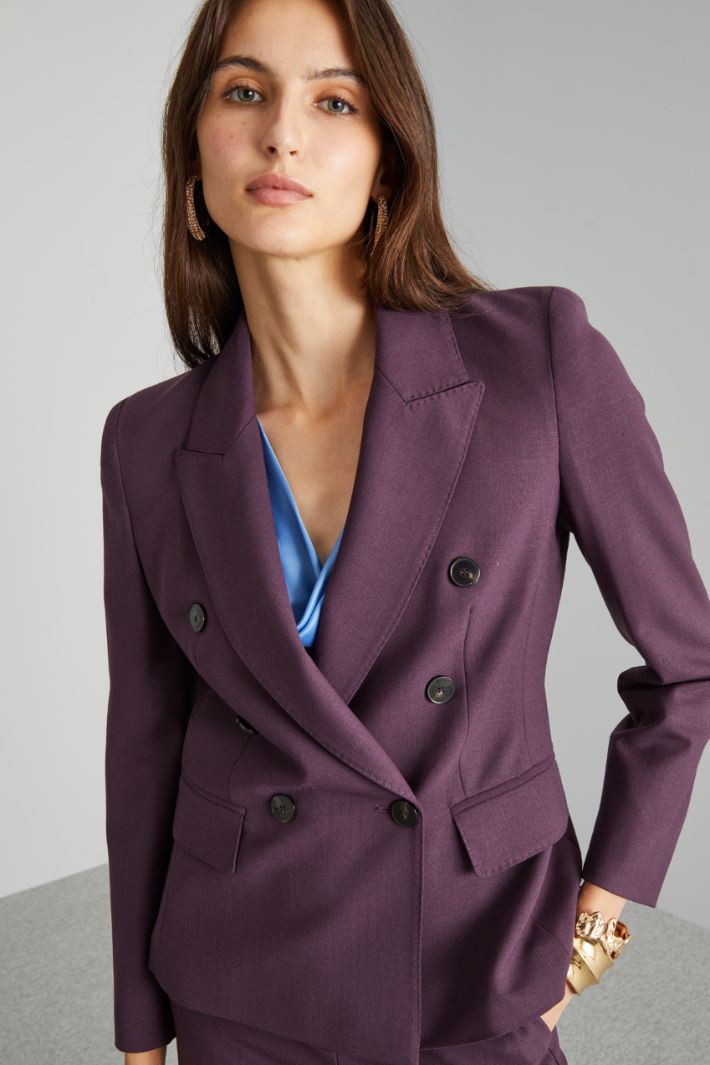 Double-breasted twill blazer Intrend - 4