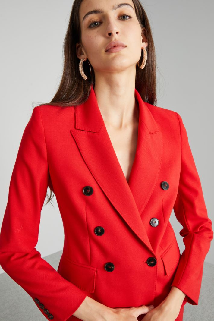 Double-breasted twill blazer Intrend - 4