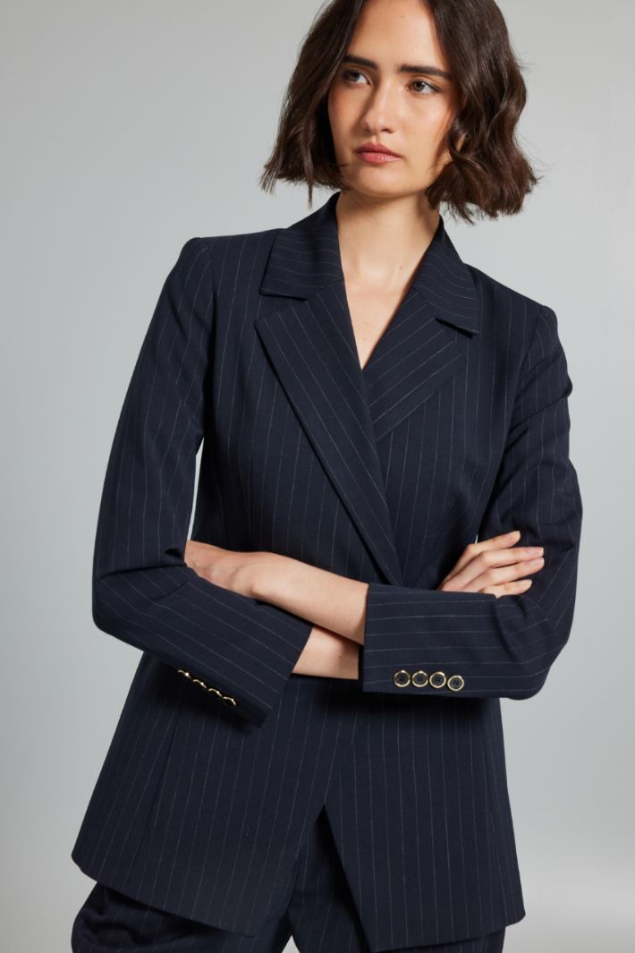 Pinstriped twill blazer Intrend - 3