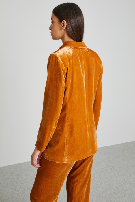 Blazer de botonadura doble, de felpa