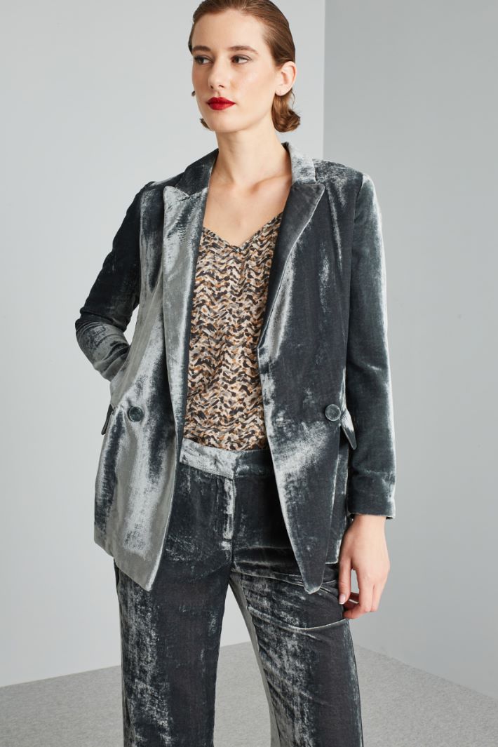 Double-breasted chenille blazer Intrend - 3