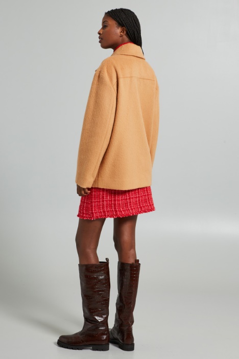 Chaquetón, estilo motero, de castor