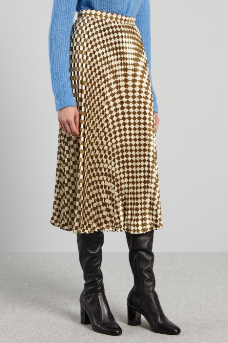 Gonna plissettata a fantasia