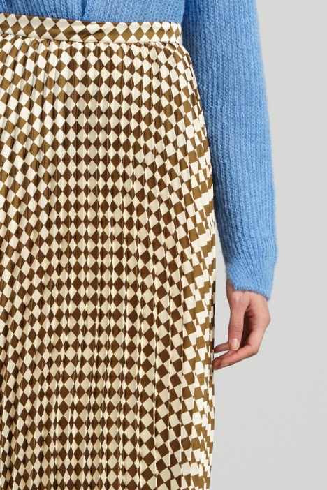 Gonna plissettata a fantasia