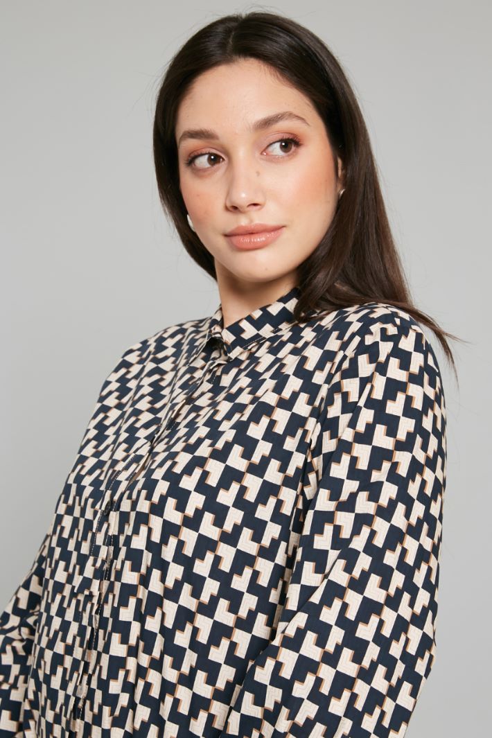 Printed poplin shirt Intrend - 4