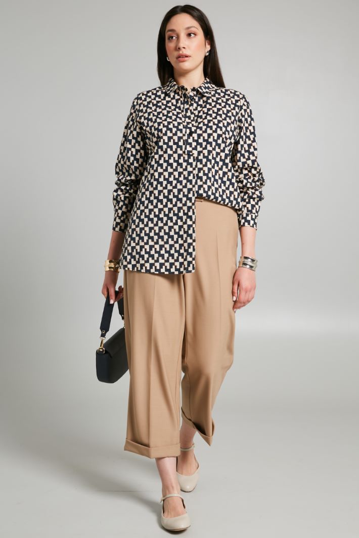 Printed poplin shirt Intrend