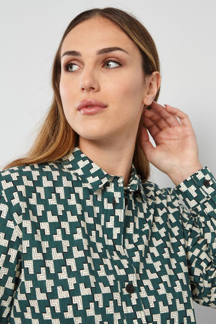 Printed poplin shirt Intrend - 4