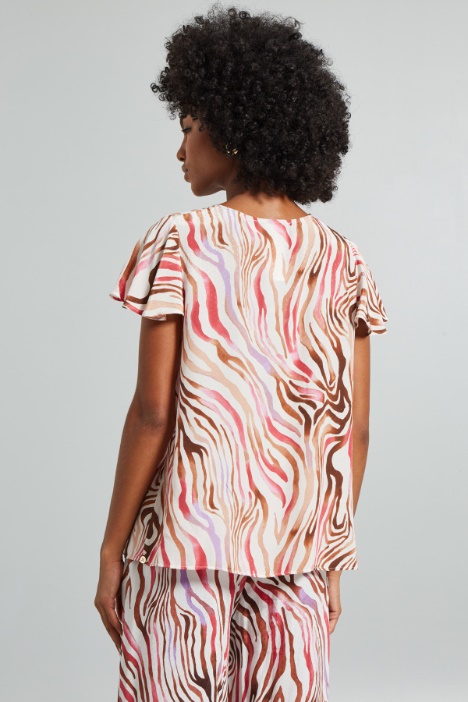 Blusa con maniche ad aletta