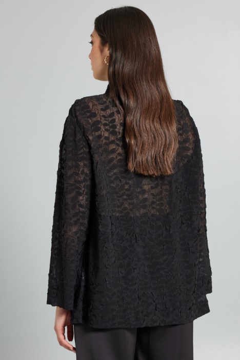 Camicia in tessuto goffrato