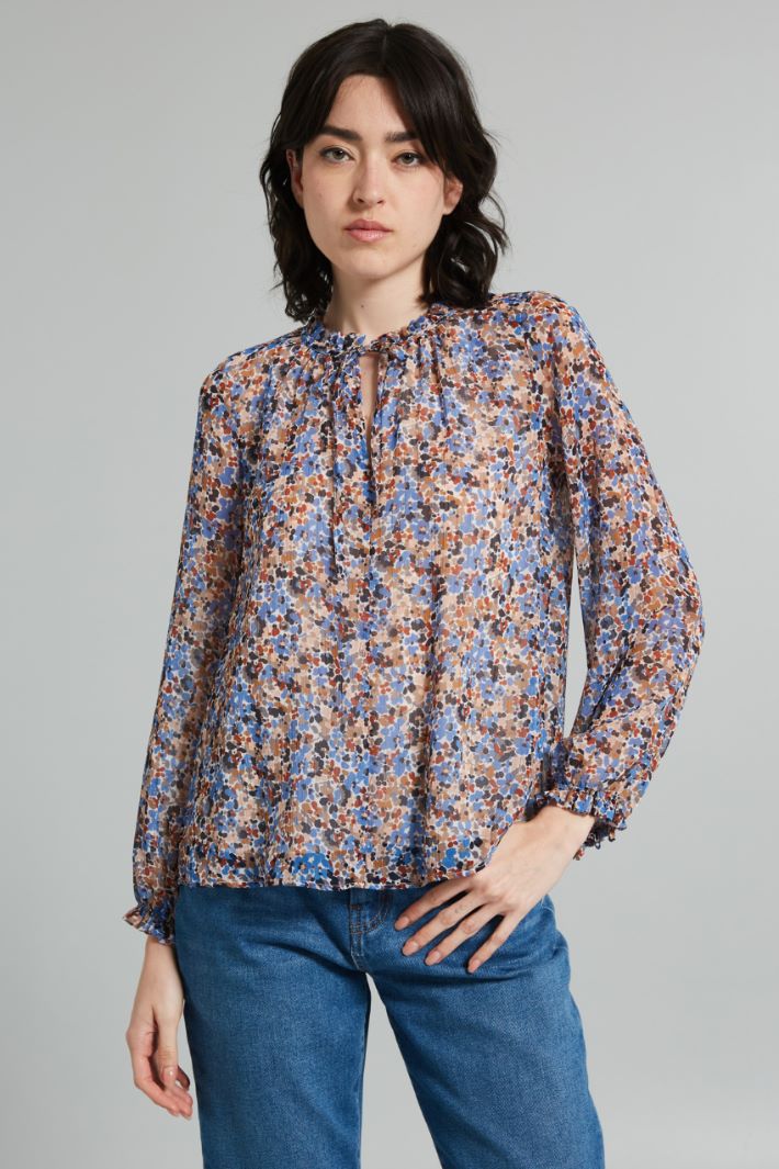 Printed crepon blouse Intrend - 3