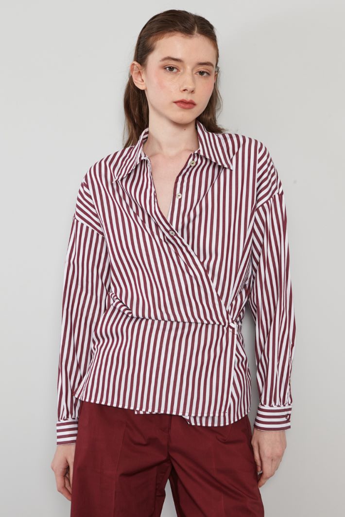 Wrap poplin shirt Intrend - 3