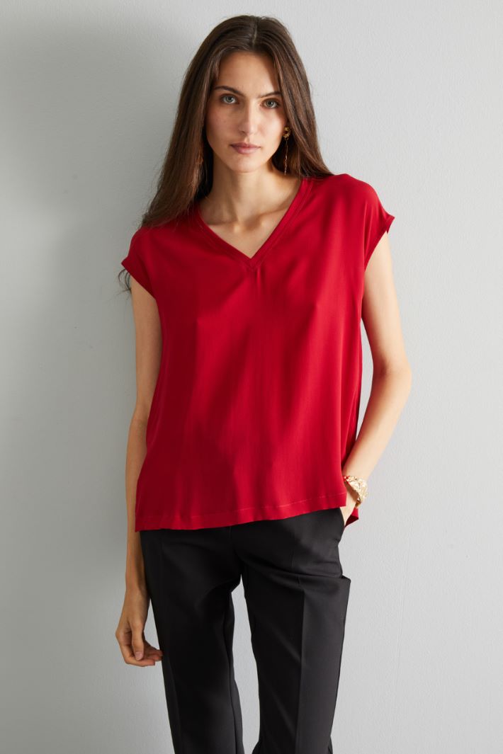 Blouse with cap sleeves Intrend - 3