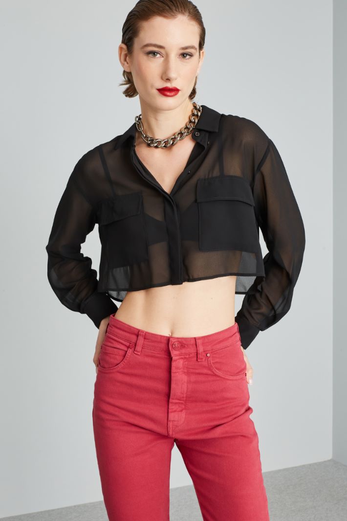 Crop georgette shirt Intrend - 3