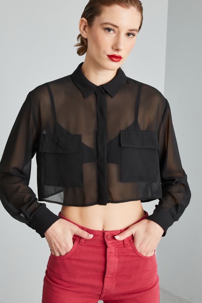 Crop georgette shirt Intrend - 4