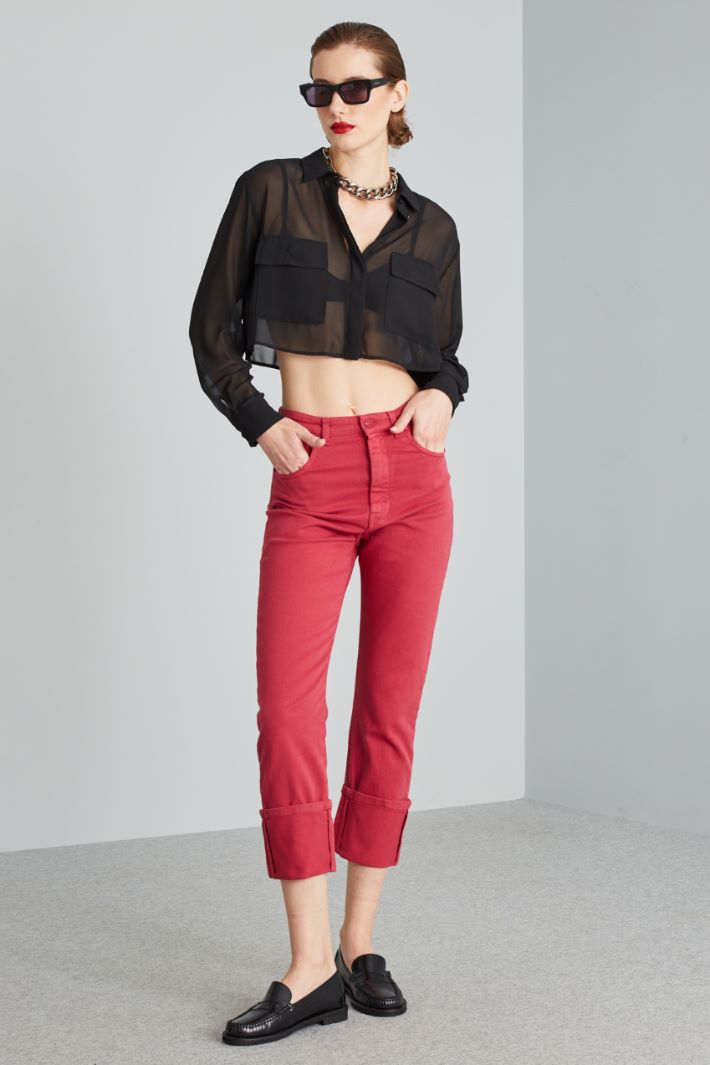 Crop georgette shirt Intrend