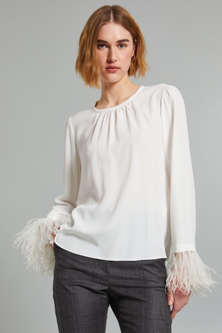 Feather-detail blouse Intrend - 3