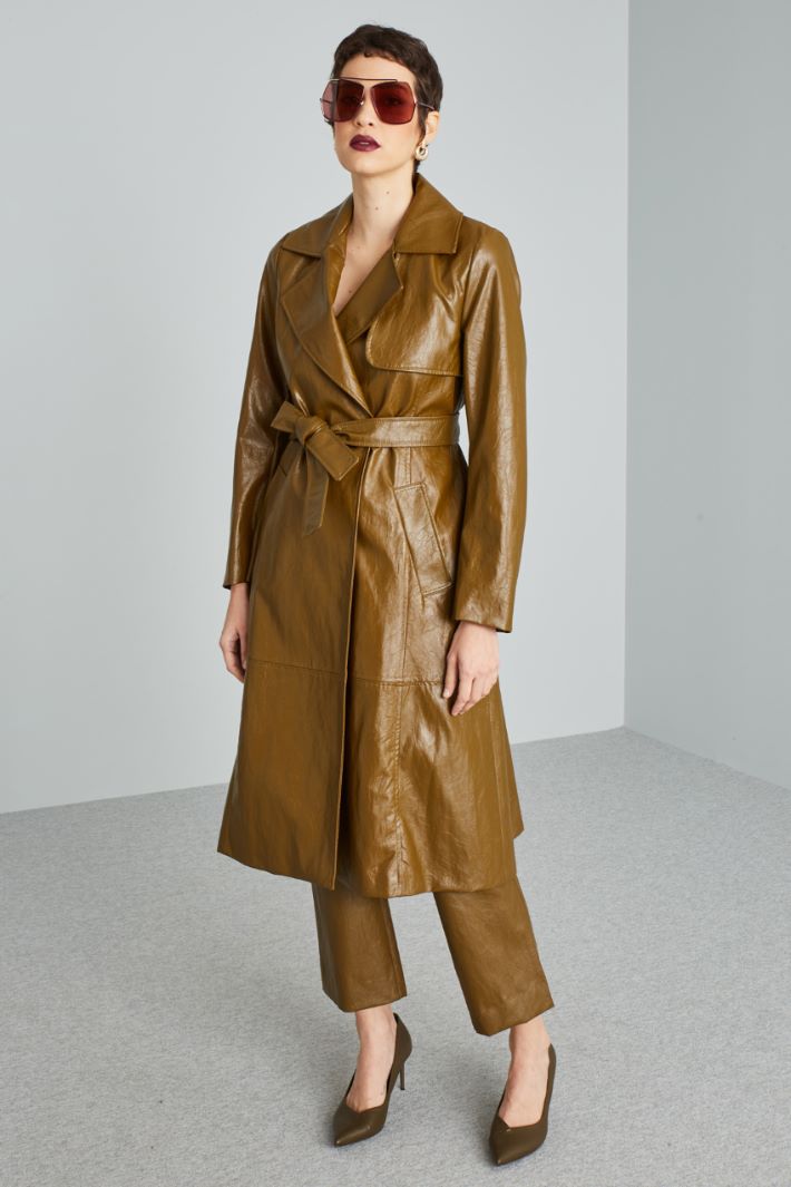 Faux leather trench coat Intrend - 3