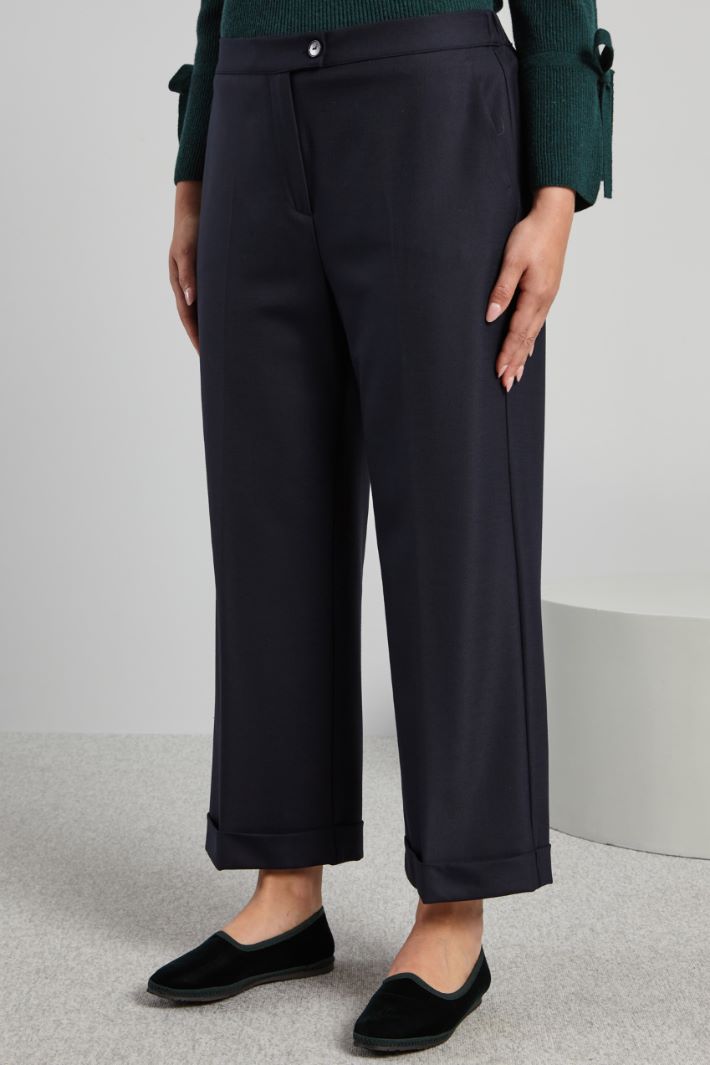 Wool gabardine trousers Intrend - 3