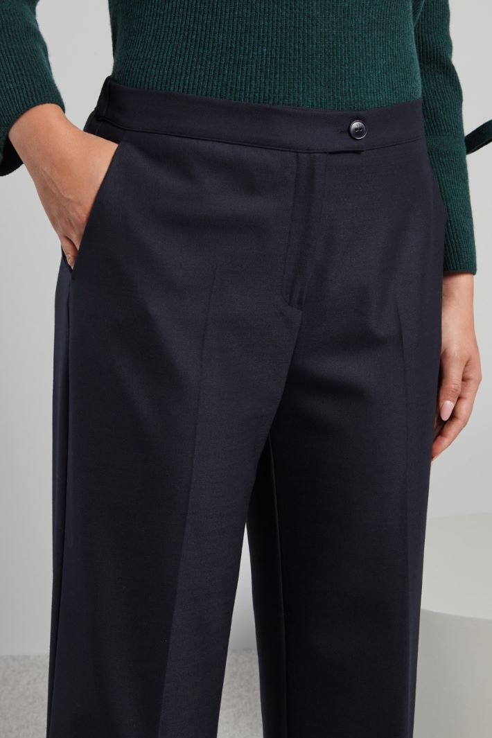 Wool gabardine trousers Intrend - 4