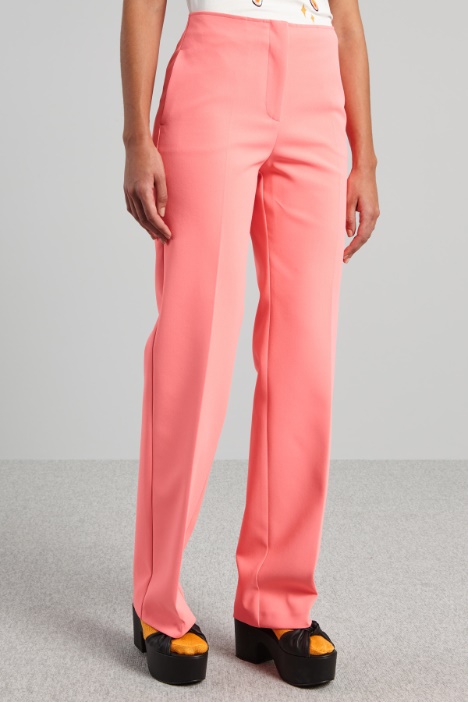 Pantaloni a vita alta in cady