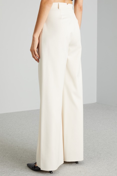 Pantaloni ampi in batavia