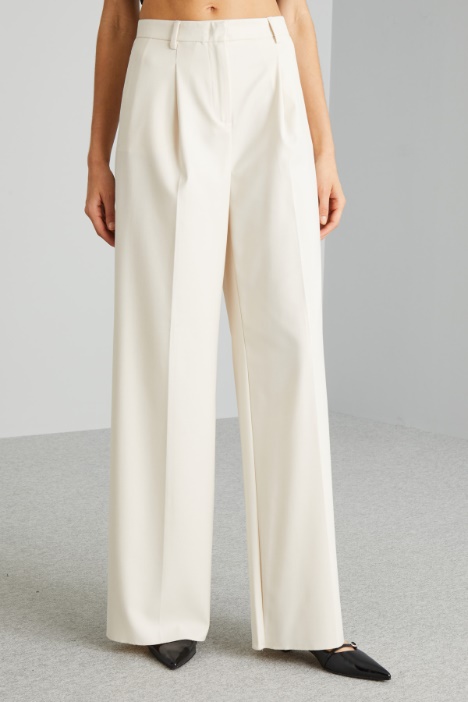 Pantaloni ampi in batavia