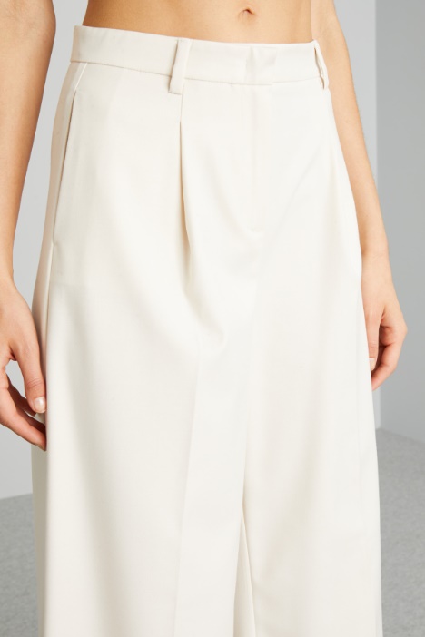 Pantaloni ampi in batavia