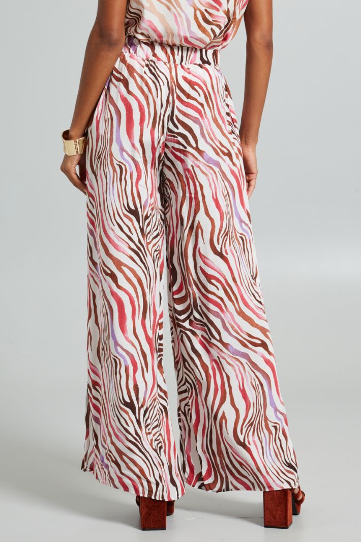 Printed fil-coupé trousers Intrend - 2