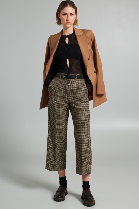 Cropped basketweave trousers Intrend