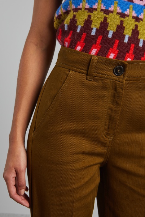 Pantaloni dritti in drill