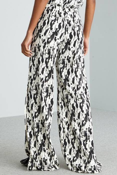 Pantaloni palazzo con stampa