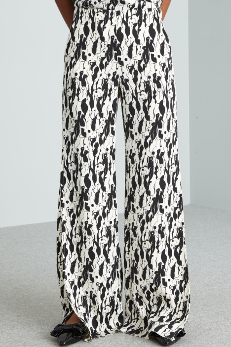 Pantaloni palazzo con stampa