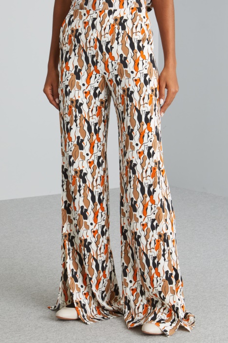 Pantaloni palazzo con stampa