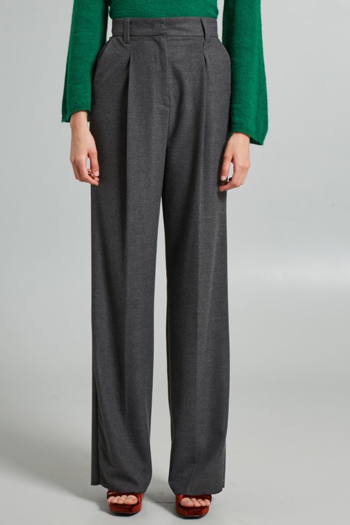 Flannel palazzo trousers Intrend - 3