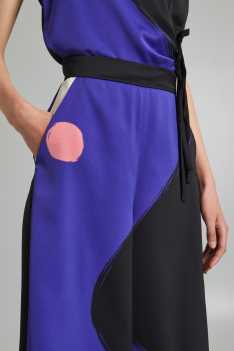 Pantaloni in enver satin lucido