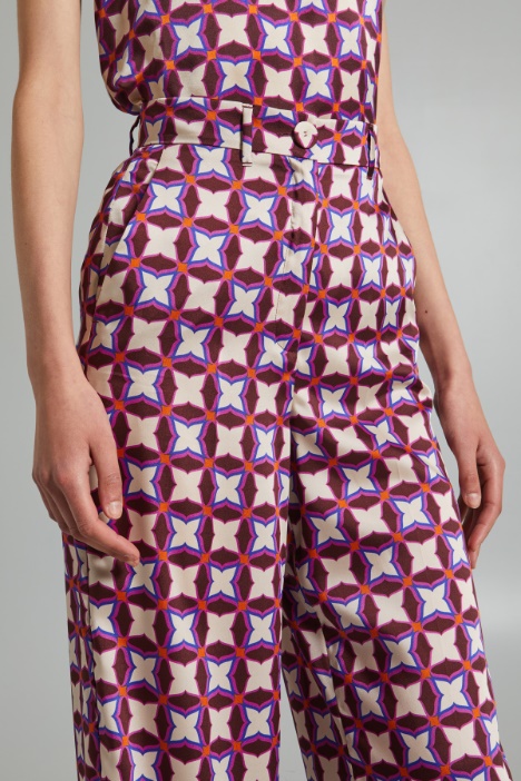 Pantaloni a palazzo in twill