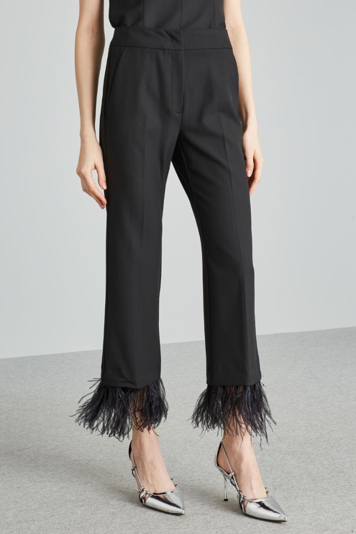 Feather-detail trousers Intrend - 3