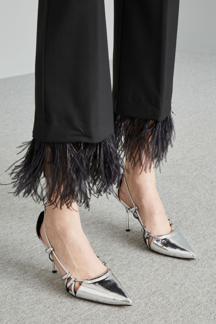 Feather-detail trousers Intrend - 4